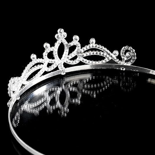 Miniatura 5 de Paquete de 6 diademas de tiara de cristal, corona de princesa plateada, diadema de diamantes de imitación para mujeres, niñas, accesorios para el