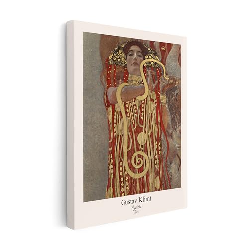 Poster Master Vintage Gustav Klimt Canvas - Retro Hygieia Print - Greek Goddess of Health Art - Classic Symbolism Painting - Art Nouveau - Aesthetic Living Room Decor - 18x24 STRETCHED Canvas
