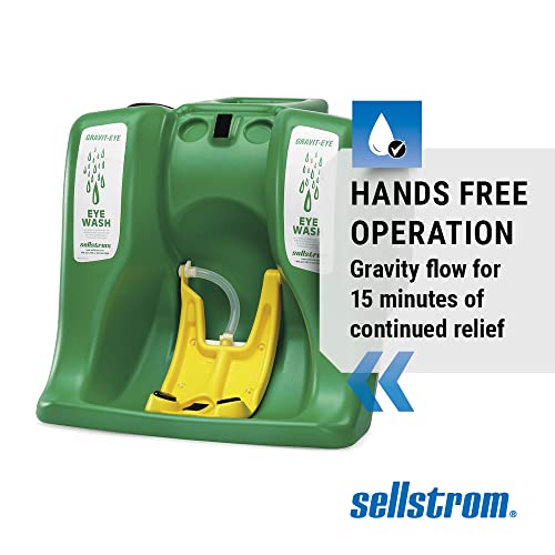 Sellstrom Eye Wash Station – Portable Emergency Washing - First Aid Equipment for Worksite - Meets ANSI Requirements