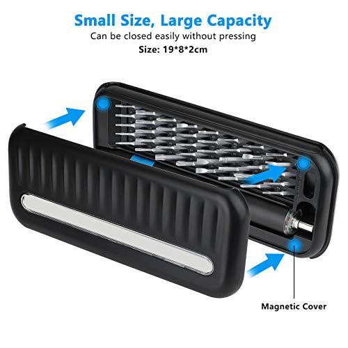 POWERAXIS Mini Electric Screwdriver, 42 in 1 Small Cordless Electric Precision Screwdriver Kit Including 40 Driver Bits, LED Lights and Magnetic Mat Handy Repair Tools for Phone/Laptop/Watch/Camera