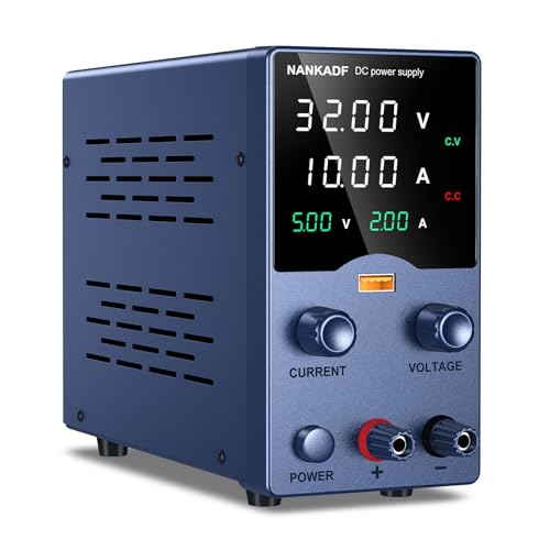 NANKADF Labornetzteil, DC-Netzteil, Labornetzgerät mit Drehknopfverstellung, einstellbares...