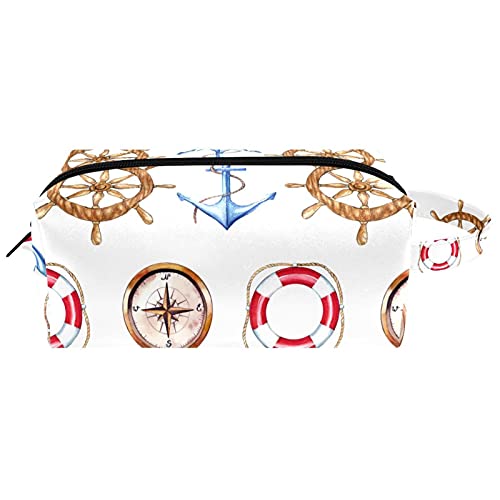 Anchors Lifebuoy Cosmetic Organizer Pouch Women Hanging Toiletry Bag Girl Portable Makeup Bags