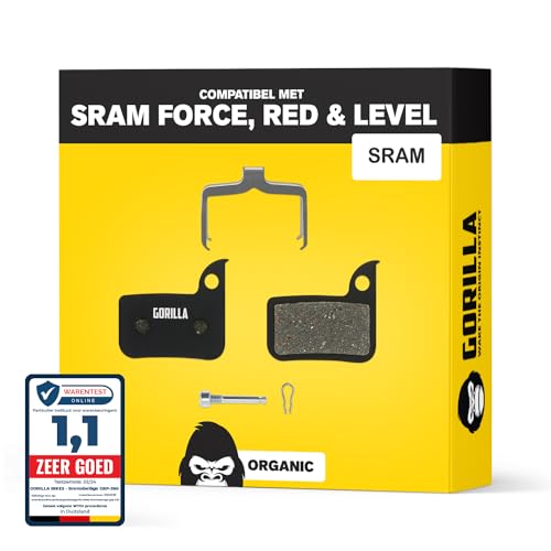 Performance Remblokken voor SRAM Red Apex Rival Force Rival Level Ultimate TLM remsystemen I Organic I 1 paar I Sterke remkracht & duurzaam I Gorilla Bikes schijfremblokken voor Racefiets