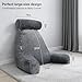 mittaGonG Extra Large Reading Pillow for Sitting in Bed Adult with Detachable Neck Support Cushion & Backrest Pillow for Bed with Arms and Side Pocket Shredded Foam Back Pillow with Washable Cover