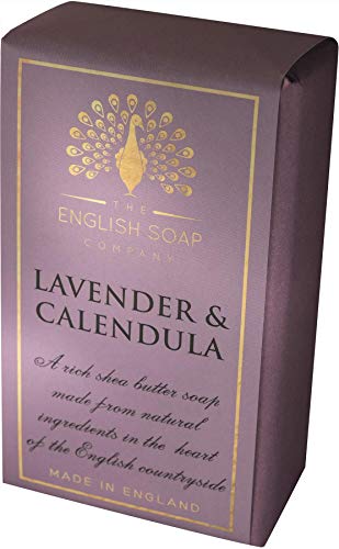 The English Soap Company, Pure Indulgence Lavedner & Calendula, Shea Butter Soap | Moisturising Bath Soap For Hydrating Skin With Shea Butter | Soap For Dry Skin, Damaged Skin & Sensitive Skin | 200g