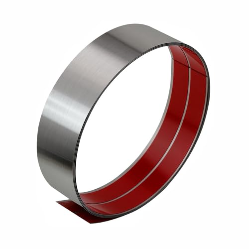 Edelstahl-Trittplatte, 3 m x 10 cm, selbstklebende Türunterseite, Fußleisten-Zierleiste für Wand, Boden, Schrank, Fliesenkante, Silber