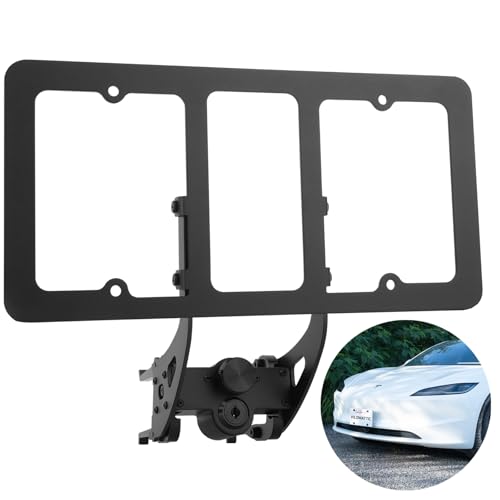 License Plate Holder for Tesla Model 3 2024 Highland Refresh Lockable Front License Plate Mount Kit with Anti-Theft Features No Adhesives License Frame