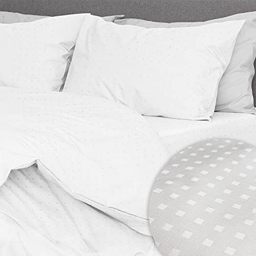 Pizuna Pure Combed Cotton Emperor Fitted Sheets White, 600 Thread Count 100% Long Staple Cotton Emperor Fitted Sheets 200x200cm, Sateen Weave Emperor Fitted Sheet Extra Deep 40 cm 1 PC