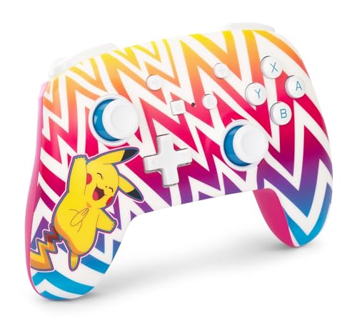 Image of PowerA Enhanced Wireless Controller - Nintendo Switch /Switch Lite /Switch-OLED Model, Nintendo Switch 2, Pikachu Vibrant, Gamepad, Bluetooth, Advanced Gaming Buttons, officially licensed