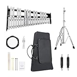 Happybuy 30-Note Glockenspiel Xylophone Bell Kit, Percussion Set with Mallets, Drum Sticks, Music Stand, 8