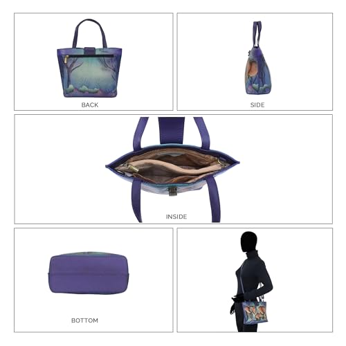 Anna by Anuschka Women’s Original Leather Hand-Painted Medium Tote with Loop and Turn Lock3