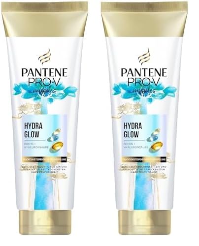 Pantene Pro-V Hydra Glow Feuchtigkeitsspendende Pflegespülung mit Biotin 160ml. Pro-V Miracles Pflegespülung mit Hyaluronsäure für Trockenes Haar. Für Geschmeidige Locken & Gesunden Glanz