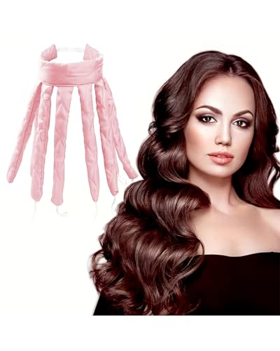 MOPZIJA 1 unidades de rizos sin calor, rizos durante la noche, rizador de pelo Overnight Blowout, rizador para dormir, banda sin calor, rizadores grandes para todos los tipos de cabello,rosa
