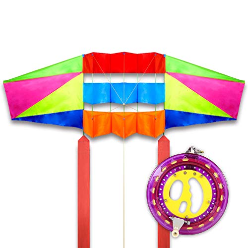 Mint's Colorful Life Gaint Beach Kite And Kite Reel Winder With 600Ft String #TOP26
