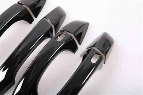 Embellecedor de manija puerta coche para ocultar arañazos con adhesivo cromado negro 3
