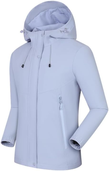 Women's All-Weather Hooded Rain Jacket - Waterproof & Breathable Stretch Hiking Coat
