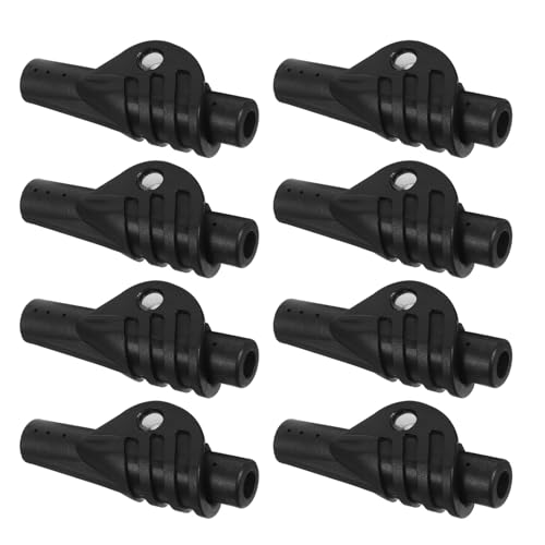 Conectores de plástico Mikinona en pack de 8 articulaciones plegables negras para varillas