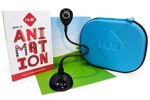 HUE Animation Studio: Kit Completo de Stop Motion (Cámara, Software, Libro) para Windows/macOS (cámara Negra con Funda)