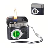 NINSI Smart Kerosene Lighter - Soft Flame with 4 Ignition Modes (Voice/Gravity/Airflow/Tap), Vintage Camera Design, USB-C Rechargeable & Refillable Lighters (Fuel Not Included)