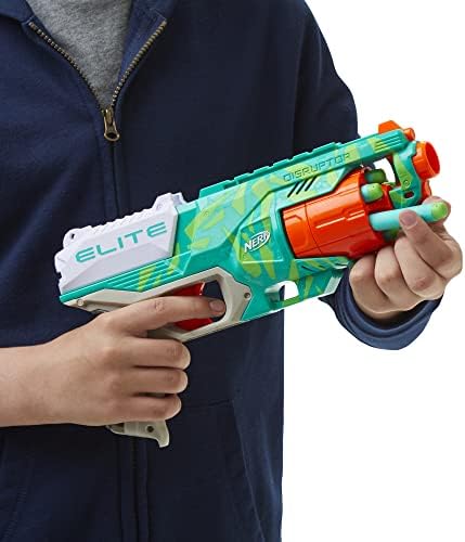 NERF Elite Disruptor Dynamic Green Dart Blaster, Rotating Drum, Slam Fire, Easter Gift for Kids, Kids Outdoor Toys for 8 Year Old Boys & Girls (Amazon Exclusive) - 2