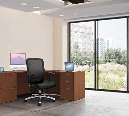 Hon Exposure Task Mesh High-Back Computer Chair With Leather Seat For Office Desk, Black (Hvl721) #TOP1