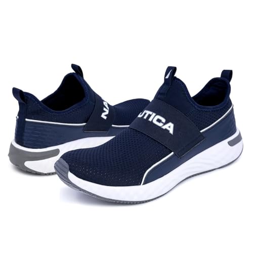 Image of Nautica Men's Slip-On Sneakers - Casual Fashion Shoes for Walking, in Medium & Wide Widths