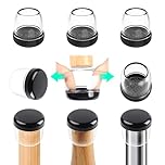 RCHYFEED 24 PCS Chair Leg Caps Sliders for Carpet, Chair Leg Floor Protectors Sliders for Carpet, Silicone Furniture Leg Caps Cups Gliders, Smoothly Slide No Scratches, 0.82-1" Clear Round