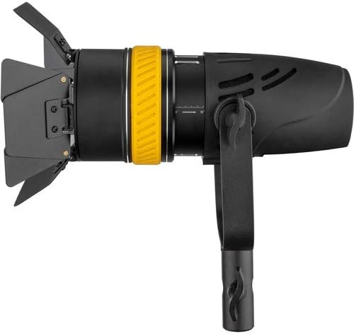 Side view of Genaray Torpedo LED light showing the focusing ring and length