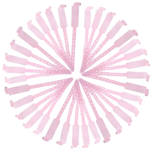 OATIPHO Pulseras de Identificación Hospitalarias Desechables para Adultos 100 Unidades Color Rosa Material PVC Resistente Pulseras Médicas para Gestión Segura Hospitales y Eventos