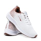 Tênis Feminino de Academia Caminhada Treino Corrida Leve Confortável Esportivo Branco (Branco, BR, Adulto, Numérico, 37)
