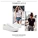 Adokoo Women's Fashion Sneakers PU Leather Casual Shoes White Sneakers(US8, N.White)