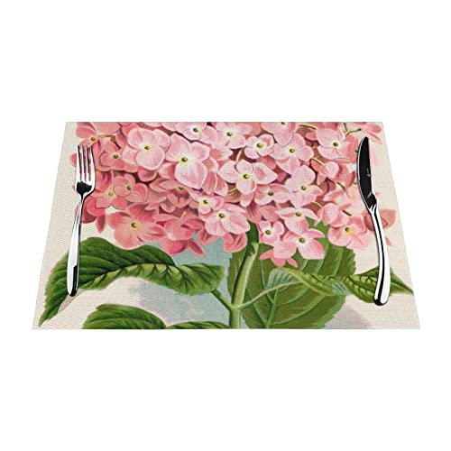 Lot de 4 sets de table fleurs roses de qualité supérieure - 2