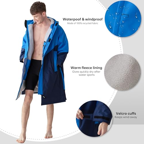 Oversized-Waterproof-Swim-Parka-Unisex-Hooded-Changing-Robe-Long-Sleeve-Sherpa-Fleece-Lined-Warm-Surf-Poncho