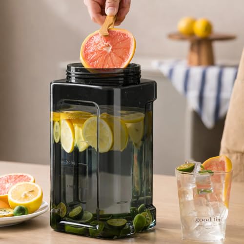 Image of LUXJET 3500ML Large Water Bottle with Handle, BPA-Free Plastic Water Jug, Leakproof Flip-Top Lid, Reusable Motivational Drinking Bottle for Gym, Office, Home, Travel, Outdoor, Sports & Daily Use