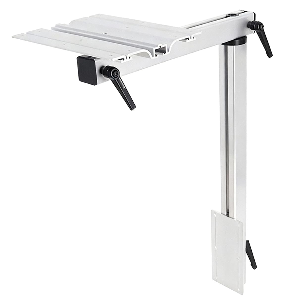 NORLYT Removable 360° Swivel Table Leg System, Black Detachable Base Mount Campervan Table Stand for T5 T6, Caravan Motorhome RV Boat (Silver)