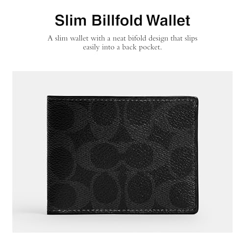 Coach Men's Slim Billfold Wallet in Signature Canvas, Black2