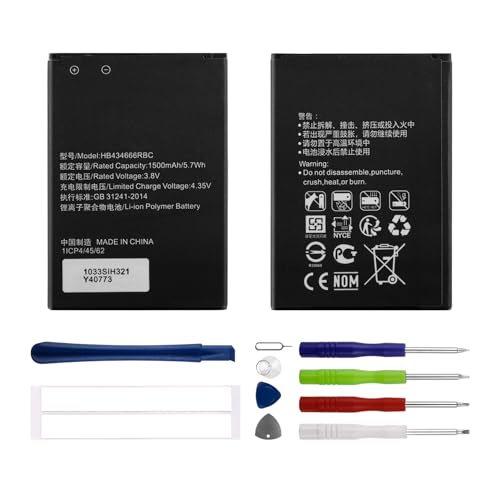 Duotipa Akumulator zamienny HB434666RBC kompatybilny z Huawei R216 E5573 E5577 router WiFi akumulator z zestawem narzędzi naprawczych