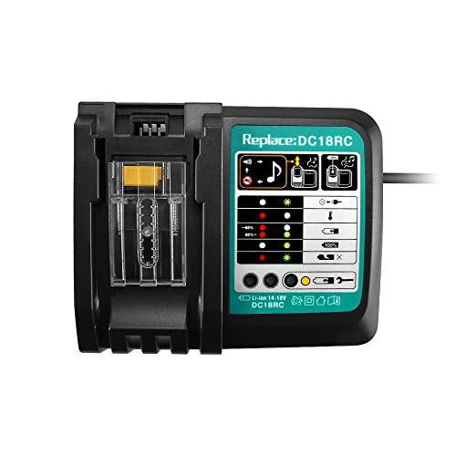 Abakoo 18V 3.0A Rapid Li-ion Battery Charger Replacement for DC18RC 14.4V and 18V LXT Lithium-Ion Batteries BL1850 BL1840B BL1820 BL1815 BL1860 BL1430 BL1450 BL1830