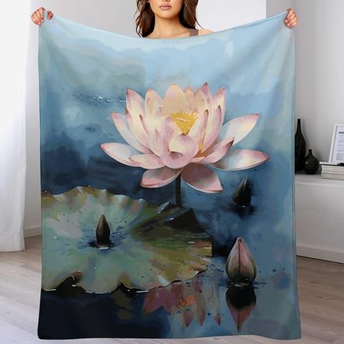 Couverture décorative peinture à fleurs finition premium pour lit