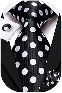 Hi-Tie Ties for Men Silk Necktie Handkerchief Cufflinks Wedding Formal Party Gift for Men