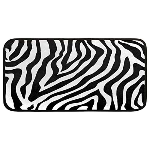 Animal Zebra Print Long Floor Mat Washable Area Rug Pads Kitchen Rug Doormat Carpet For Living Room Indoor Outdoor Bathroom Entryway #TOP24