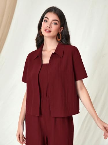 Image of TOPLOT Women's Jumpsuit Co-ord Set | Soft Breathable Feel | Comfortable Fit with Easy Movement | Stylish One-Piece Outfit Design | Perfect for Casual & Travel (5225)