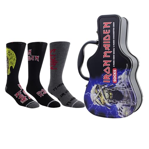 PERRI'S SOCKS IRON MAIDEN GUITAR TIN SOCK BOX, 3 PAIR
