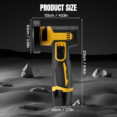 12V Mini Cordless Angle Grinder, Mini Angle Grinder Tool with 3 in Grinding Disc, 19500 RPM, 6 Cutting Discs, 2pcs Batteries, Cordless Angle Grinder Tool Kit for Cutting Polishing and Grinding - Image 5