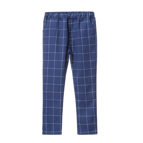 Swotgdoby Boys Suits 3 Pieces Formal Suit Set Plaid Blazer Vest Pants Slim Fit Suit Jacket For Wedding Party Blue thumb #3