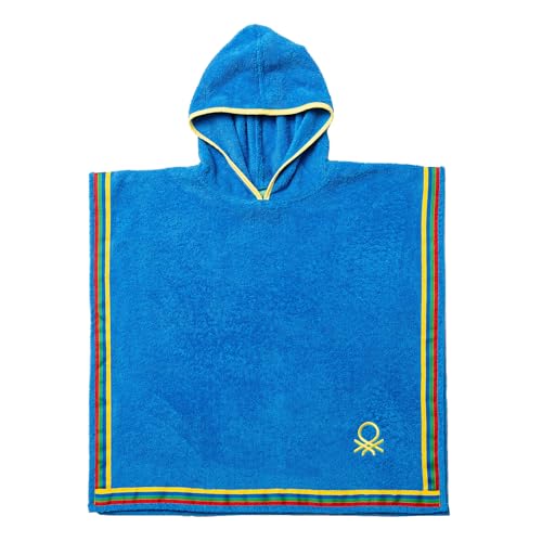UNITED COLORS OF BENETTON. Accappatoio PONCINO BAMBINO 7-14 anni 380 GSM 100% COTONE BLU, blu, 7-14 años
