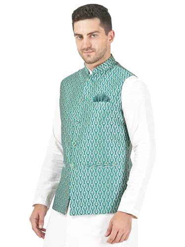 Image of Badoliya & Sons Men's Brocade Zari Nehru Jacket /Waist Coat
