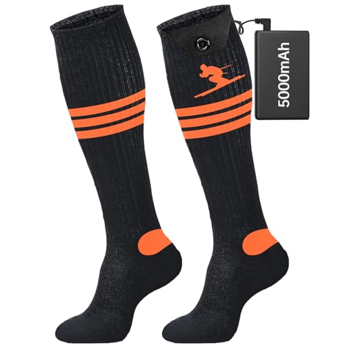 Heated Socks, Heated Socks for Men Women, 6000mAh Rechargeable Electric Heated Socks Up to 11 Hours, Washable Winter Warm Socks for Outdoors Work Fishing Hunting Skiing Cycling Camping Hiking 27