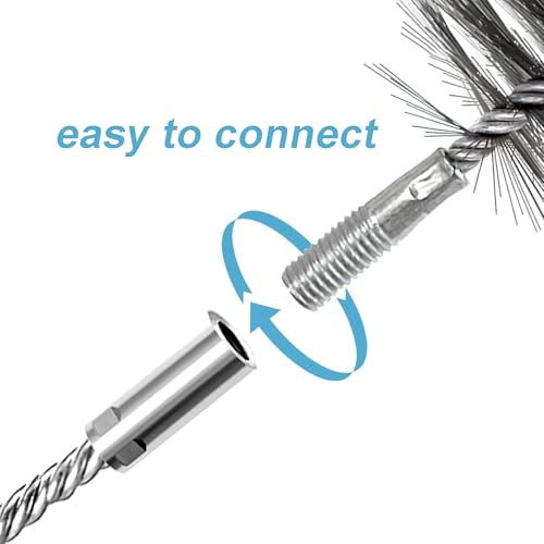 5 Stück Ofenrohrbürste Set, Rohrreinigungsbürste, Kaminbesen, Schornsteinfeger Bürste, Heizkesselbürste,für Kaminreinigung und Heizkesselreinigung