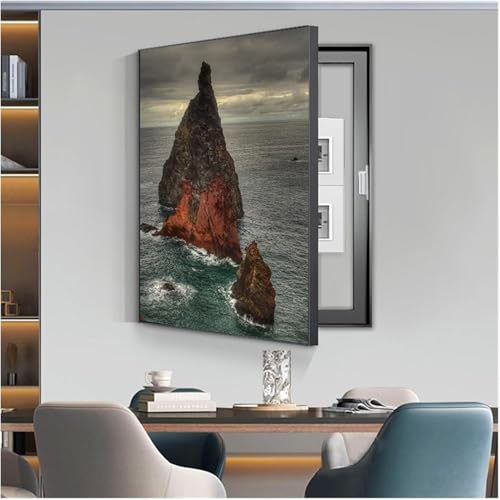 Tapa de caja de fusibles, armario, caja de distribución, tapa decorativa, pintura, sección vertical, perforación libre, decoración de panel eléctrico(C,40x60cm)